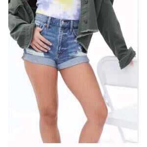 Aeropostale VTG Inspired High-Rise Distressed Shorts 2R Cuffed Trendy Summer
